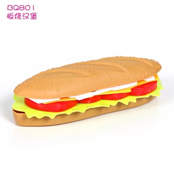 Kids Plastic Food Toy Hamburger and Hot Dogs Play Kitchen Food Set with Accessories Pretend Play Kitchen Set Educational Toys