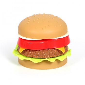 Kids Plastic Food Toy Hamburger and Hot Dogs Play Kitchen Food Set with Accessories Pretend Play Kitchen Set Educational Toys