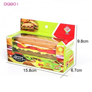 Kids Plastic Food Toy Hamburger and Hot Dogs Play Kitchen Food Set with Accessories Pretend Play Kitchen Set Educational Toys