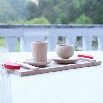 Baby Toys Nature Beech Wood Tea Set Wooden Toys Cup Set Pretend Play Kitchen Toys Educational Infant Birthday Gift