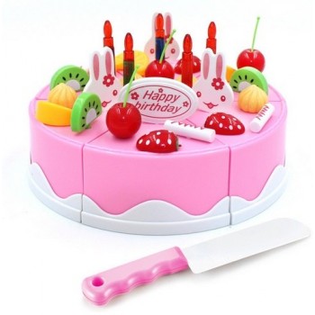 38 pcs Safe ABS Plastic Kitchen Toy Fruit Birthday Cake Cutting Kids Pretend Play Role Educational Girl DIY De Juguete Boy Gift