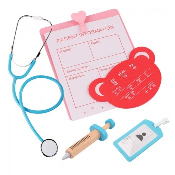 Baby Wooden toy Funny play Real Life Cosplay Doctor Dentist Medicine Box Pretend dokter speelgoed toys for children girls gifts