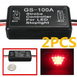 2Pcs GS-100A Car Truck LED Brake Stop Light Flash Strobe Controller Flasher Module