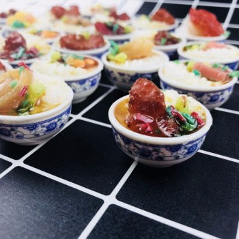 2PCS/lot Miniature Dollhouse 1:12 Chinese Rice Mini Chinese Cuisine Pretend Food for Blyth Dollhouse Toys for children