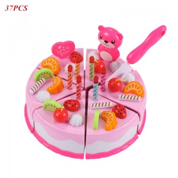 38-80pcs DIY Pretend Play Fruit Cutting Birthday Cake Kitchen Food Toys Cocina De Juguete Toy Children Girls Christmas Gift Toys