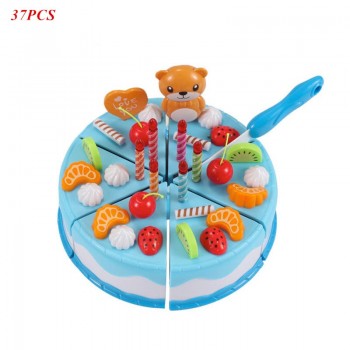 38-80pcs DIY Pretend Play Fruit Cutting Birthday Cake Kitchen Food Toys Cocina De Juguete Toy Children Girls Christmas Gift Toys