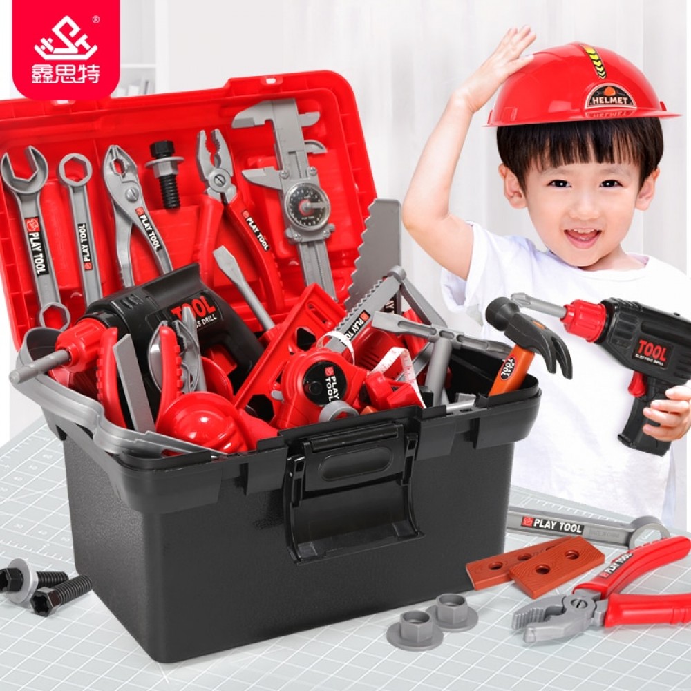 Childrens Toolbox Set Simulation Repair Tools Ax Carpentry Drill Screwdriver Repair Kit House play Puzzle Boys Toy Set for kids