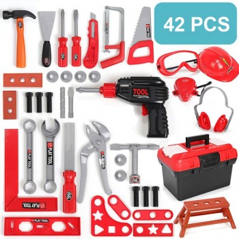 Childrens Toolbox Set Simulation Repair Tools Ax Carpentry Drill Screwdriver Repair Kit House play Puzzle Boys Toy Set for kids