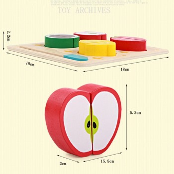 Logwood Wooden toys wooden kitchen cutting fruit and vegetables board real life toy 6 models kid children Educational baby toys