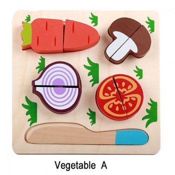 Logwood Wooden toys wooden kitchen cutting fruit and vegetables board real life toy 6 models kid children Educational baby toys