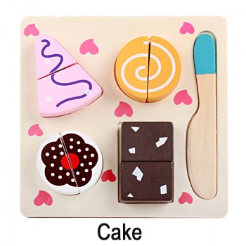 Logwood Wooden toys wooden kitchen cutting fruit and vegetables board real life toy 6 models kid children Educational baby toys