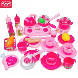 Children play house play set simulation tableware kettle cup fruit and vegetable puzzle early education toys
