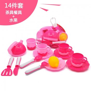 Children play house play set simulation tableware kettle cup fruit and vegetable puzzle early education toys