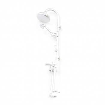 1pcs Dollhouse Bathroom Miniature Faucet Plastic 1:12 Bathroom Bath Shower Faucet Mini Bathroom Bath Shower Model
