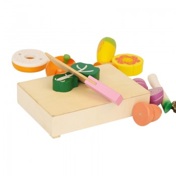 Wooden Kitchen Toys Cutting Fruit Vegetable Play miniature Food Kids Wooden baby early education food toys