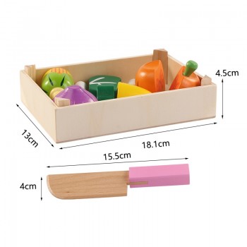 Wooden Kitchen Toys Cutting Fruit Vegetable Play miniature Food Kids Wooden baby early education food toys