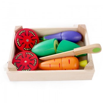 Wooden Kitchen Toys Cutting Fruit Vegetable Play miniature Food Kids Wooden baby early education food toys