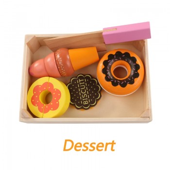 Wooden Kitchen Toys Cutting Fruit Vegetable Play miniature Food Kids Wooden baby early education food toys