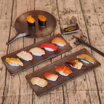12pcs/set PVC Japanese Sushi Set Handicraft Model Perfect Table Display Food Store Shop Decoration Kids Pretend Play Toy