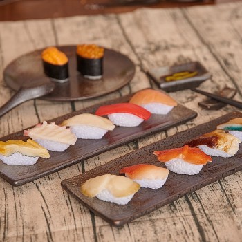 12pcs/set PVC Japanese Sushi Set Handicraft Model Perfect Table Display Food Store Shop Decoration Kids Pretend Play Toy