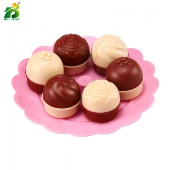 BEI JESS 23PCS Girl Pink Cake Tower Mini Cookie Food Set Plastic Kitchen Toys Kids Pretend Play Birthday Gift