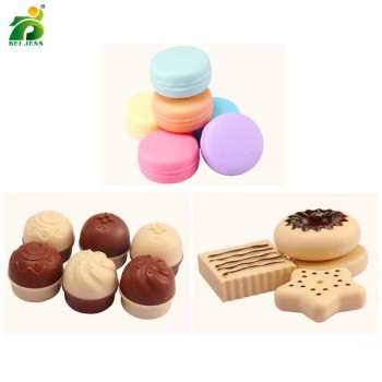 BEI JESS 23PCS Girl Pink Cake Tower Mini Cookie Food Set Plastic Kitchen Toys Kids Pretend Play Birthday Gift