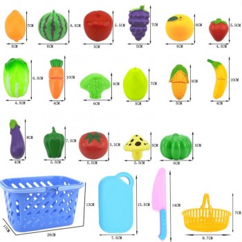 Hot Sale Children Pretend Play Kitchen Toy Set Fruit Safety Plastic Vegetables Kitchen Baby Classic Kids Educational Toys