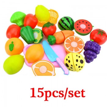 Hot Sale Children Pretend Play Kitchen Toy Set Fruit Safety Plastic Vegetables Kitchen Baby Classic Kids Educational Toys