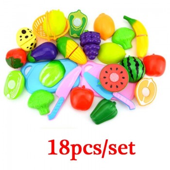 Hot Sale Children Pretend Play Kitchen Toy Set Fruit Safety Plastic Vegetables Kitchen Baby Classic Kids Educational Toys