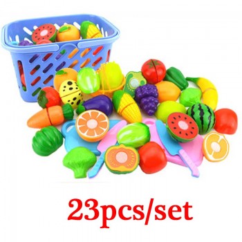 Hot Sale Children Pretend Play Kitchen Toy Set Fruit Safety Plastic Vegetables Kitchen Baby Classic Kids Educational Toys