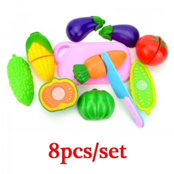 Hot Sale Children Pretend Play Kitchen Toy Set Fruit Safety Plastic Vegetables Kitchen Baby Classic Kids Educational Toys