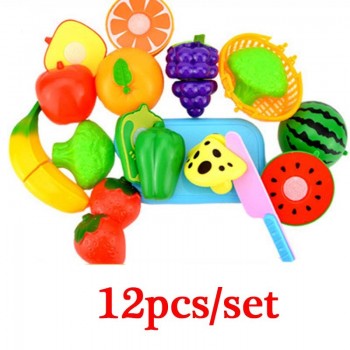 Hot Sale Children Pretend Play Kitchen Toy Set Fruit Safety Plastic Vegetables Kitchen Baby Classic Kids Educational Toys