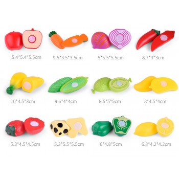 24pcs/lot Children Pretend Role Play House Toy Cutting Fruit Plastic Vegetables Food Kitchen Baby Classic Kids Educational Toys