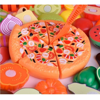 24pcs/lot Children Pretend Role Play House Toy Cutting Fruit Plastic Vegetables Food Kitchen Baby Classic Kids Educational Toys