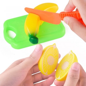 24pcs/lot Children Pretend Role Play House Toy Cutting Fruit Plastic Vegetables Food Kitchen Baby Classic Kids Educational Toys
