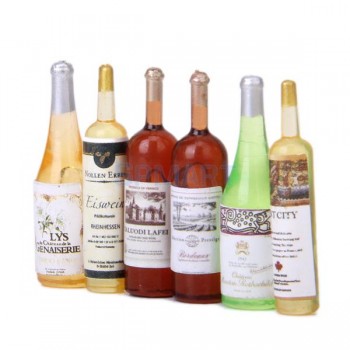 6Pcs Colorful Wine Bottles Dollhouse Miniature 1:12 Scale Classic Toys for Kids Scale Models