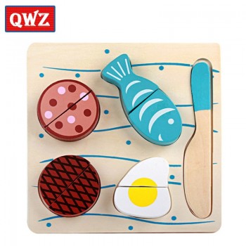 Wooden Toy Kitchen Cut Fruits Vegetables Dessert Kids Cooking Kitchen Toy Food Pretend Play Puzzle Educational Toys for Children