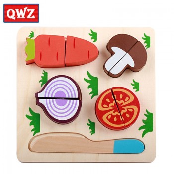 Wooden Toy Kitchen Cut Fruits Vegetables Dessert Kids Cooking Kitchen Toy Food Pretend Play Puzzle Educational Toys for Children