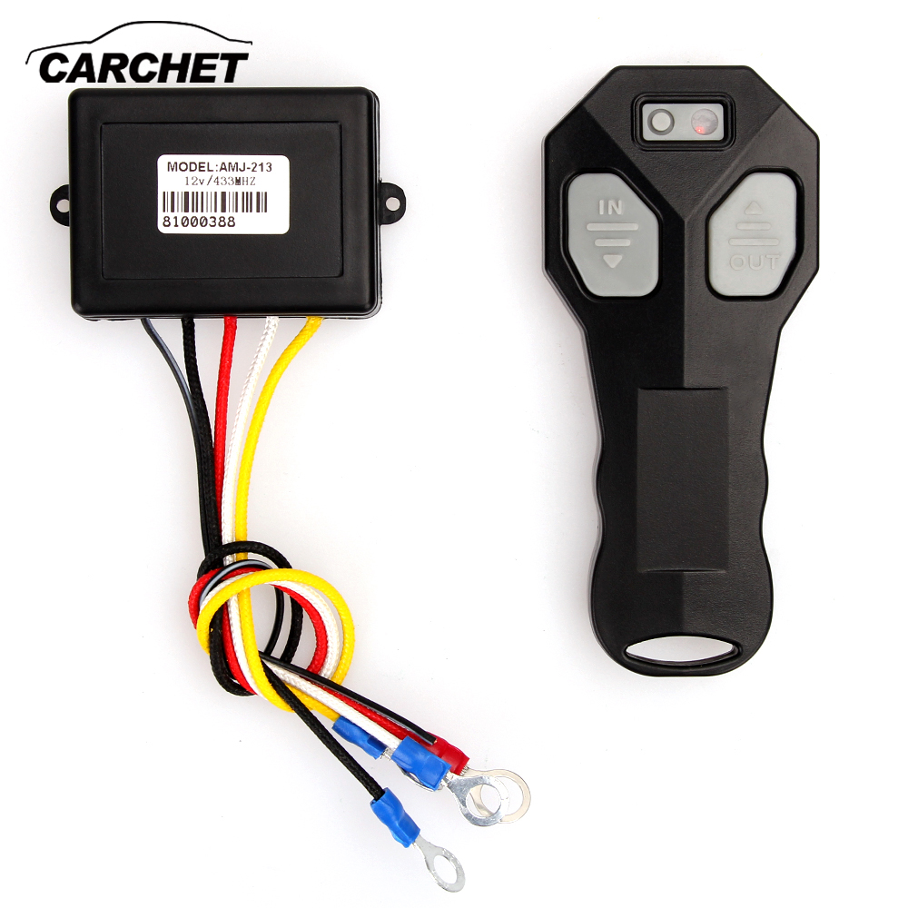 CARCHET DC 12V Winch Wireless Remote Control Winch+Receiver Kit Switch 100FT DC12V for Jeep Car Truck ATV SUV UTV Warn 433MHz
