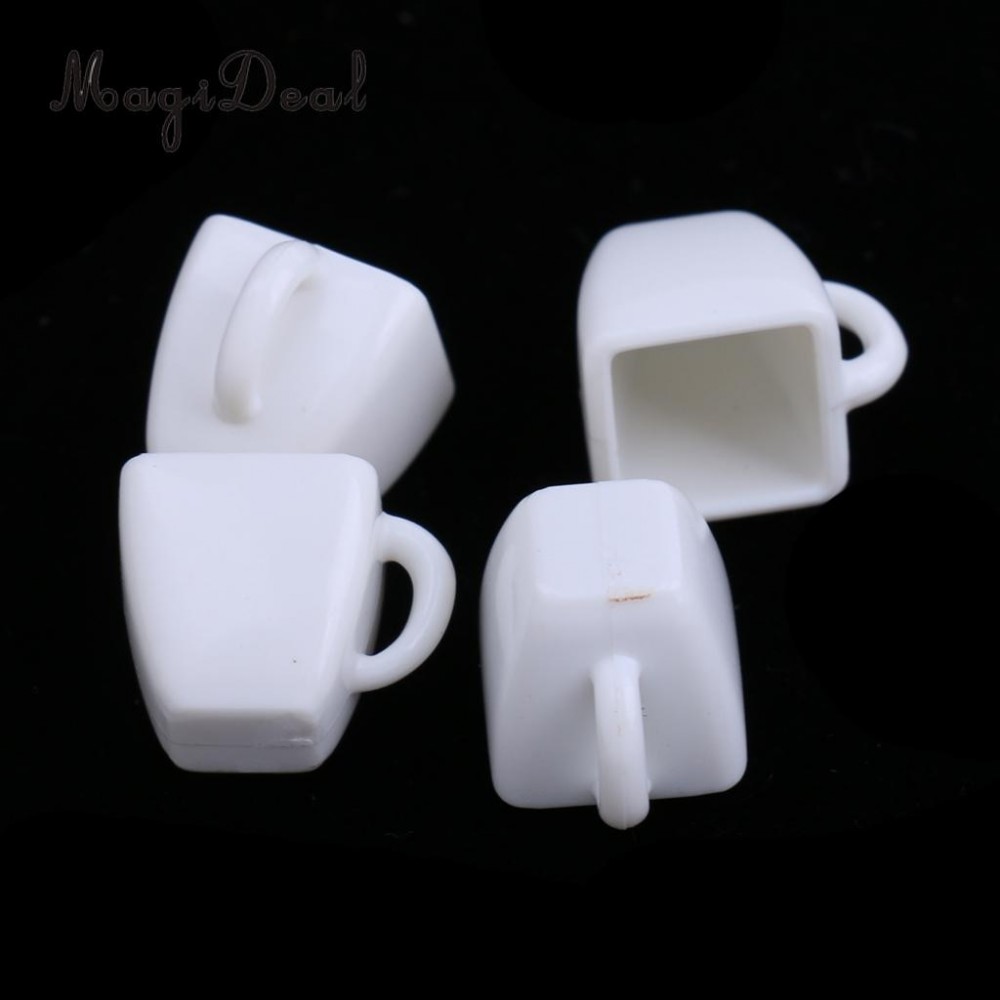 4Pcs 1/12 Miniature Milk Tea Coffee Wine Cups Mugs Dollhouse Tableware for Dollhouse Restaureant Living Room Furniture Decor