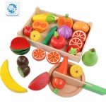 Wooden baby toy Cutting Fruit Vegetable Play miniature Food Kids Wooden baby early education real life cosplay kitchen food toys