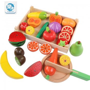 Wooden baby toy Cutting Fruit Vegetable Play miniature Food Kids Wooden baby early education real life cosplay kitchen food toys