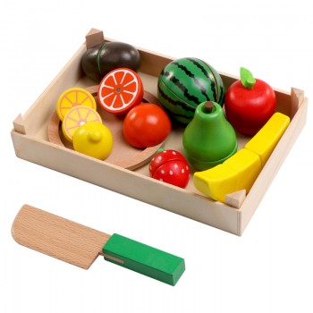 Wooden baby toy Cutting Fruit Vegetable Play miniature Food Kids Wooden baby early education real life cosplay kitchen food toys