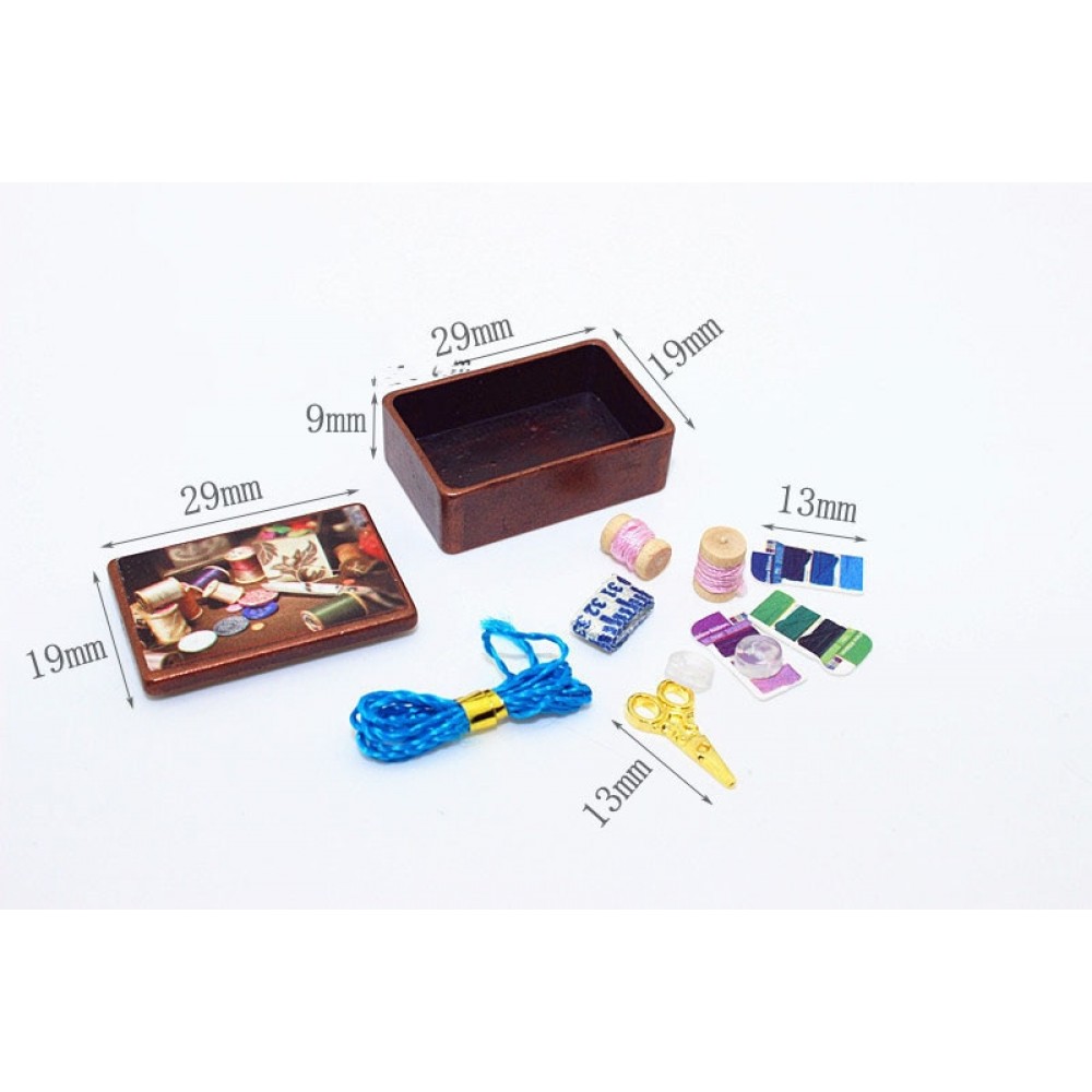 wholesale 1:12 dollhouse miniature Mini sewing box Model doll accessories toy for sylvanian families collectible Gift