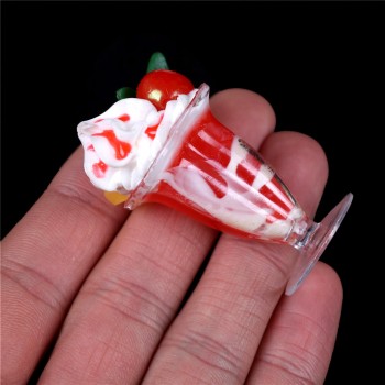 1pc Cute Dollhouse Miniature Drink Ice Cream Cups Set Model Pretend Play Mini Food  Fit Play House Toy Doll Accessories
