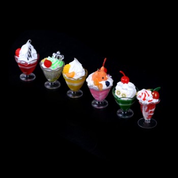 1pc Cute Dollhouse Miniature Drink Ice Cream Cups Set Model Pretend Play Mini Food  Fit Play House Toy Doll Accessories