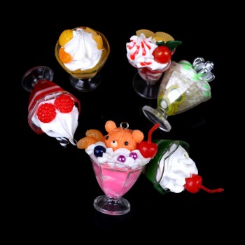 1pc Cute Dollhouse Miniature Drink Ice Cream Cups Set Model Pretend Play Mini Food  Fit Play House Toy Doll Accessories