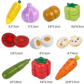 Magnetic Wooden Fruit and Vegetable Combination Cutting Kitchen Toy Set Children Play amp; Pretend Simulation Playset Kids Fun