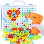149/193Pcs Boys Toys Kids Drill Toys Electric Drill Screws Puzzle Assembled Mosaic Design Building Toys Creative Educational Toy