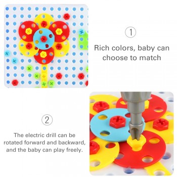 149/193Pcs Boys Toys Kids Drill Toys Electric Drill Screws Puzzle Assembled Mosaic Design Building Toys Creative Educational Toy